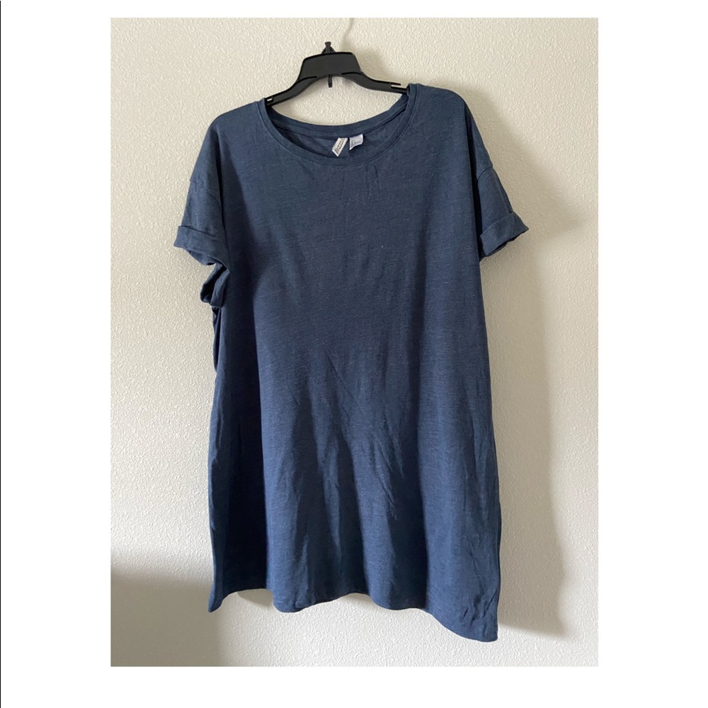 Blue oversized t shirt dress